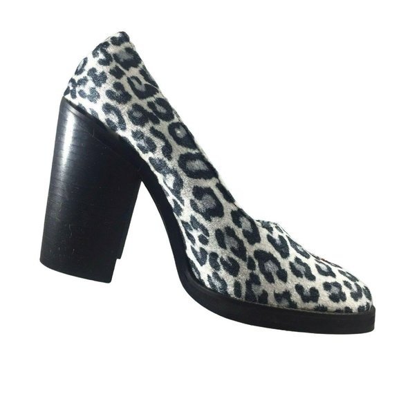 Rampage Asha Platform Block Heels Womens 7 M Gray Leopard Print Embroidered Rose - Picture 7 of 12